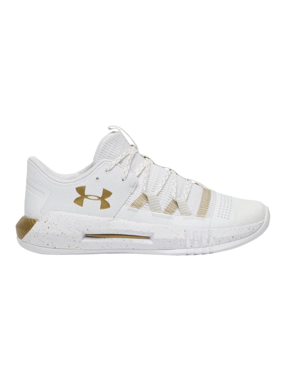 white and gold under armour shoes